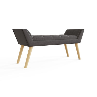 Milan Upholstered Bench Dark Grey Hopsack – GFW