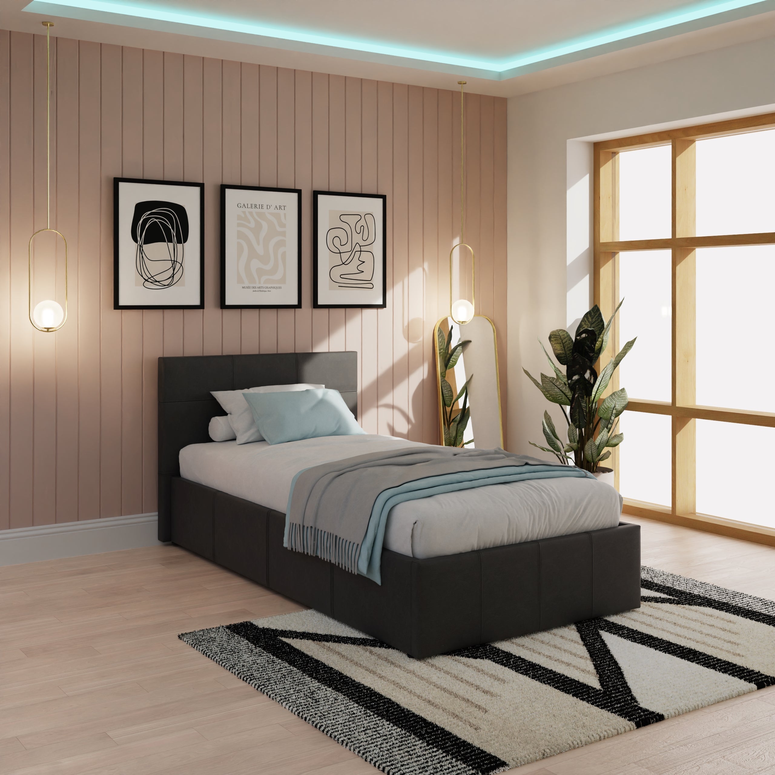 End Lift Ottoman Bed Black – GFW, view 10