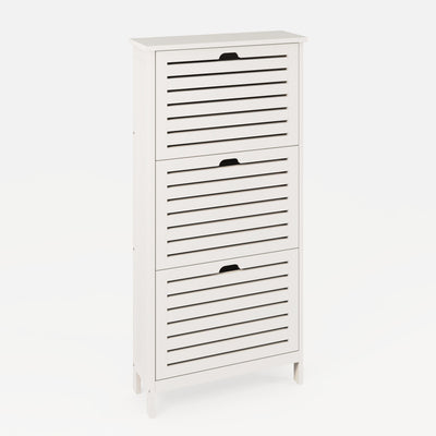 Bergen Three Tier Shoe Cabinet – White