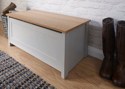 Lancaster Ottoman Storage Grey – GFW, view 2
