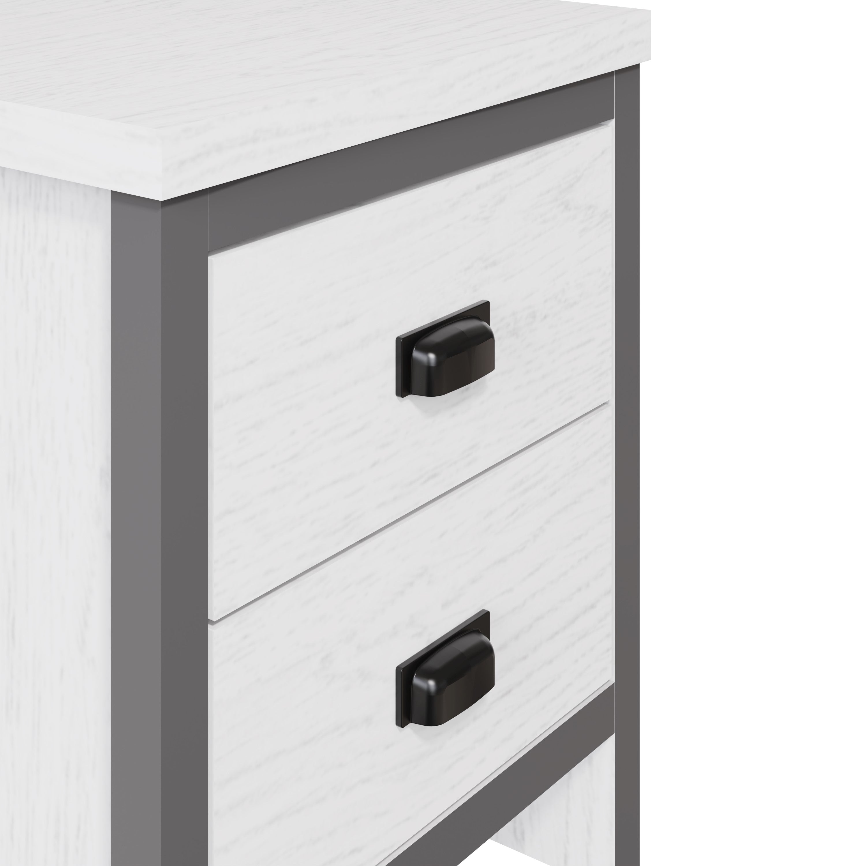Boston 2 Drawer Bedside Table White – GFW, view 5
