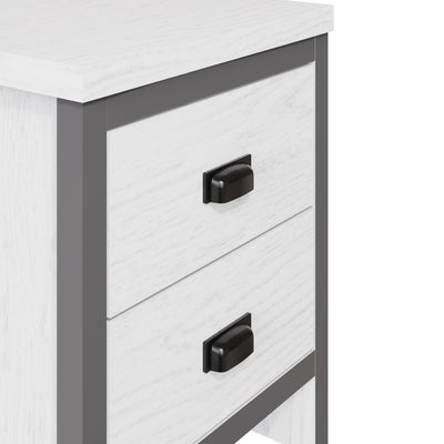 Boston 2 Drawer Bedside Table White – GFW, view 5