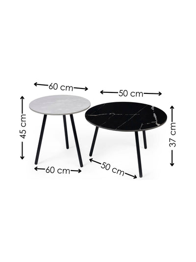 Casper Set of Side Tables Grey and Black – Julian Bowen, view 3