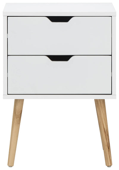Nyborg Single 2 Drawer Bedside – White