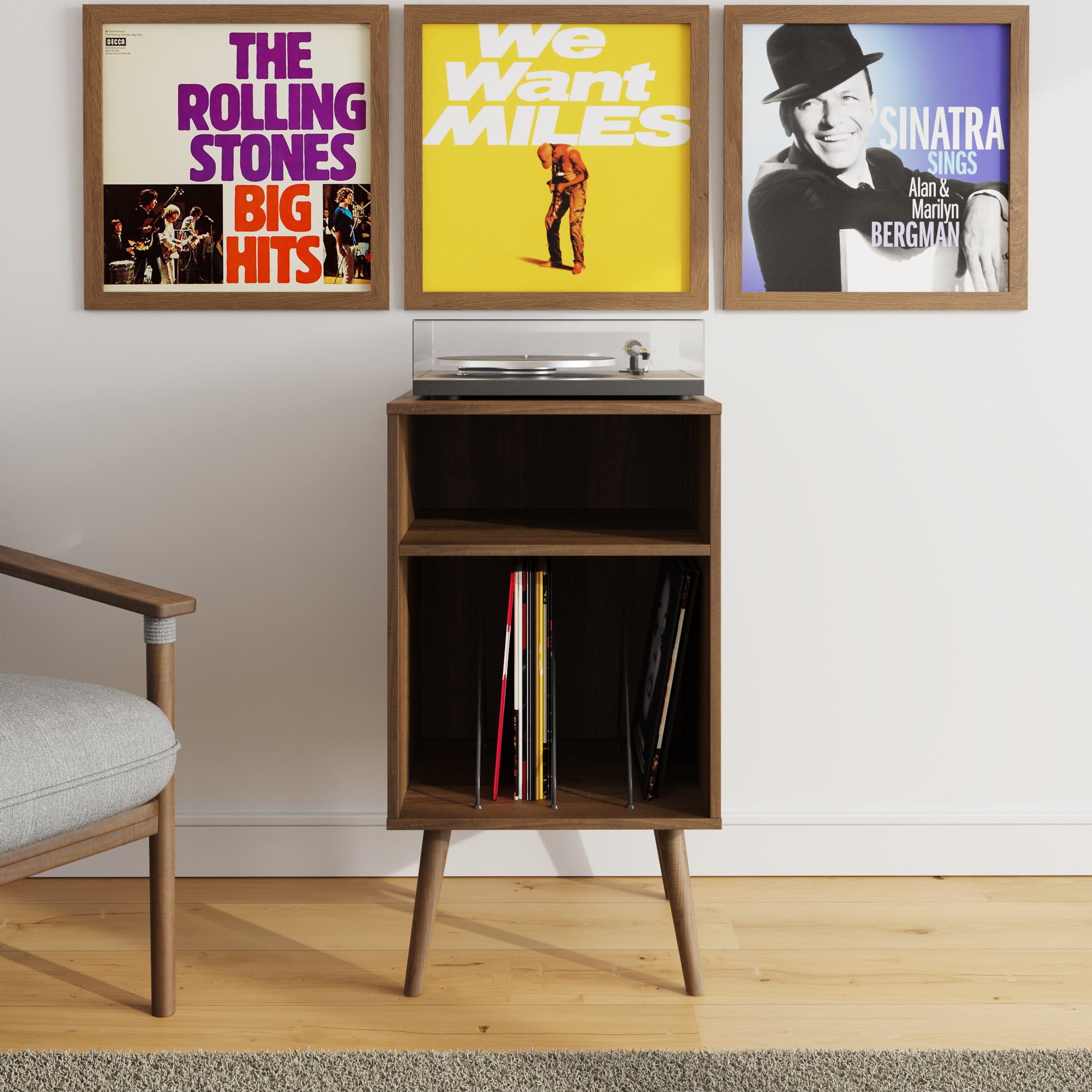 Jaxon Compact Open Turntable Stand – Walnut