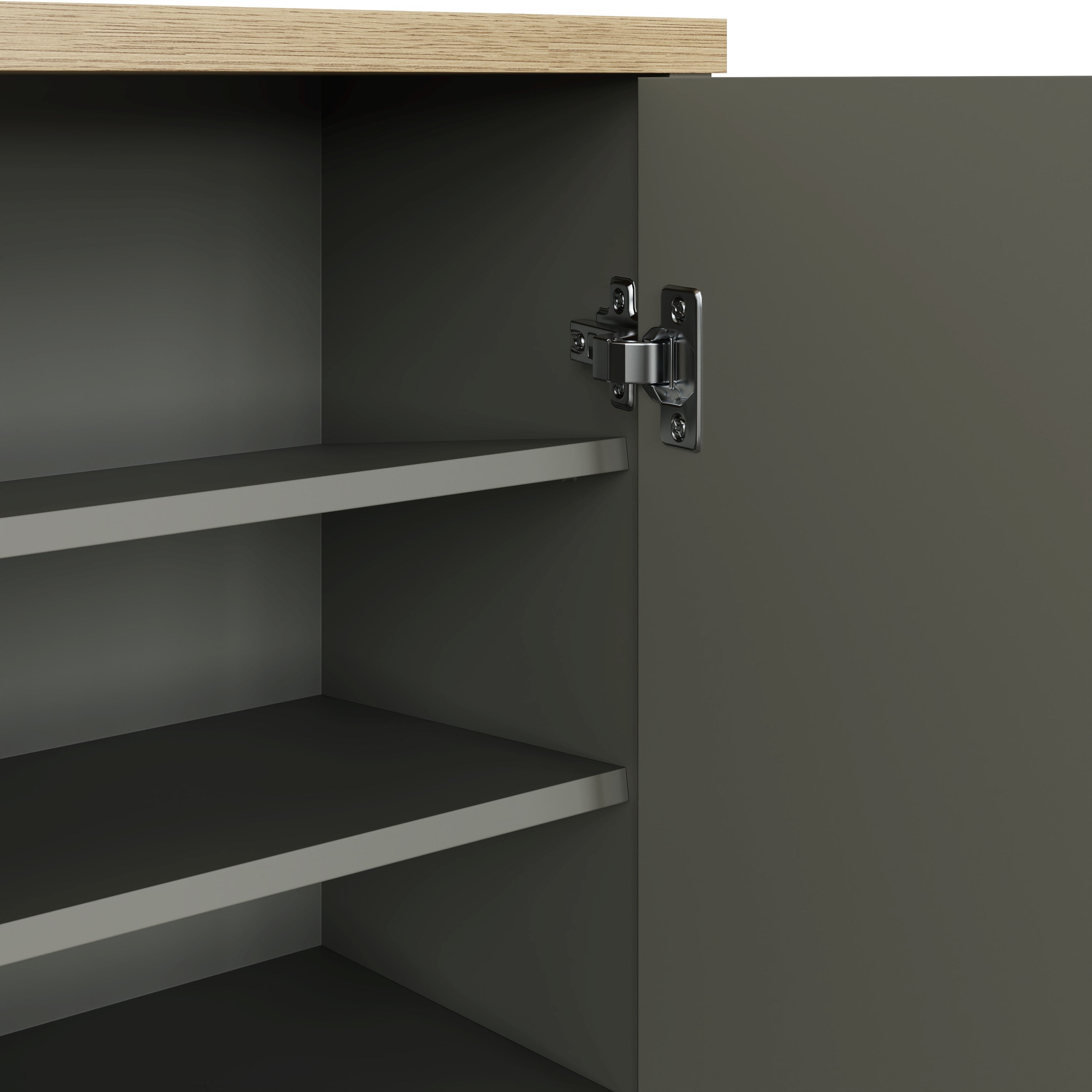 Lancaster 2 Door Shoe Cabinet Grey – GFW, view 7