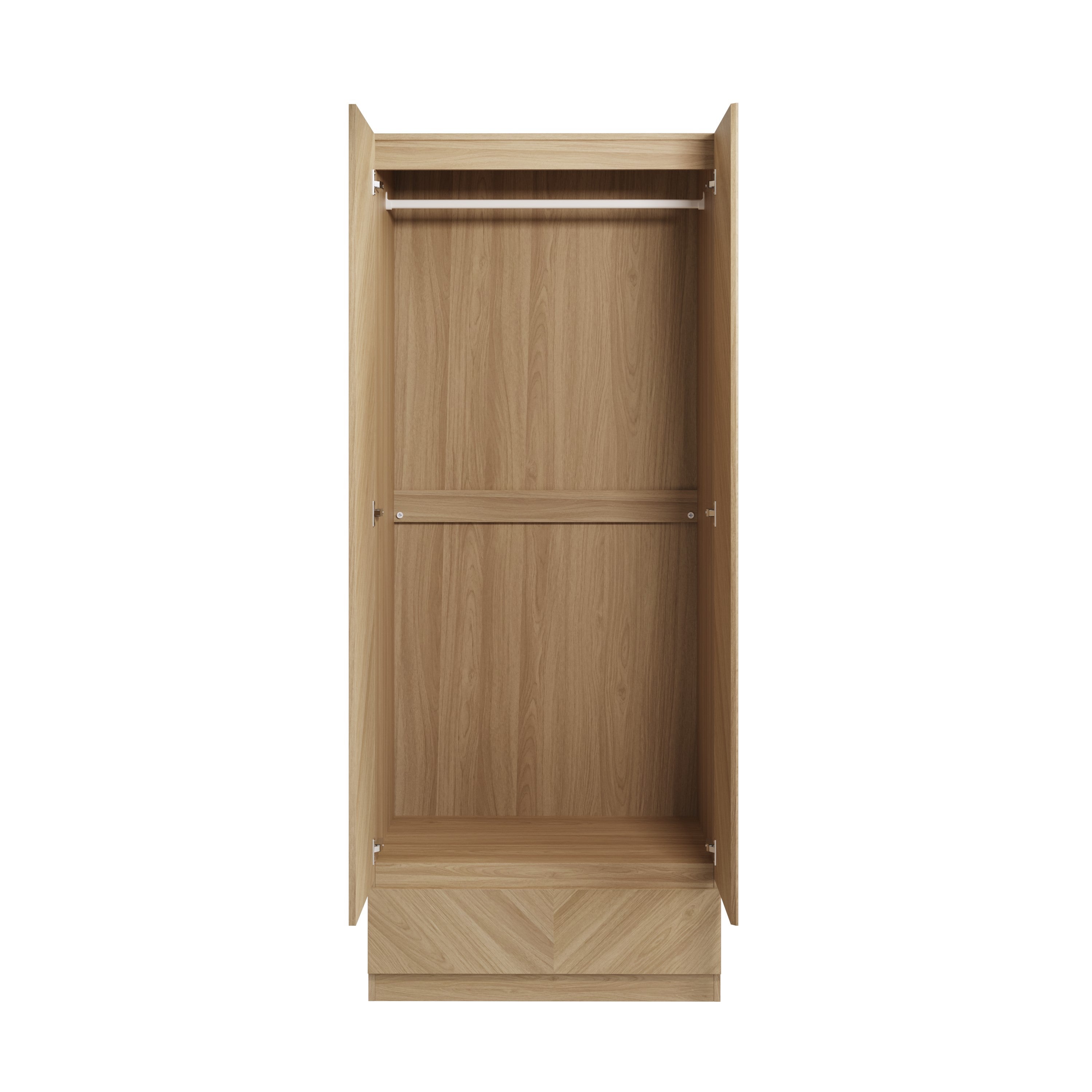 Catania 2 Door 1 Drawer Wardrobe Euro Oak – GFW, view 3