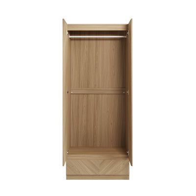 Catania 2 Door 1 Drawer Wardrobe Euro Oak – GFW, view 3