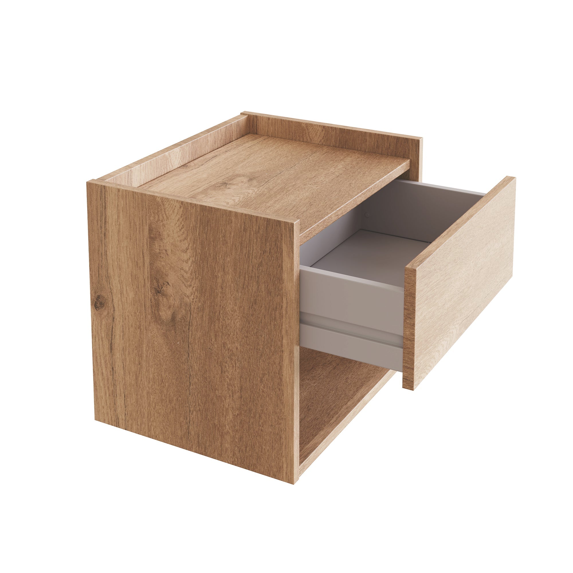 Harmony Wall Mounted Pair Of Bedside Tables Oak - GFW – GFW, view 3