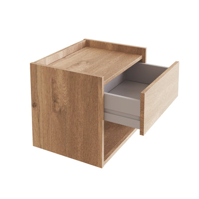 Harmony Wall Mounted Pair Of Bedside Tables Oak - GFW – GFW, view 3