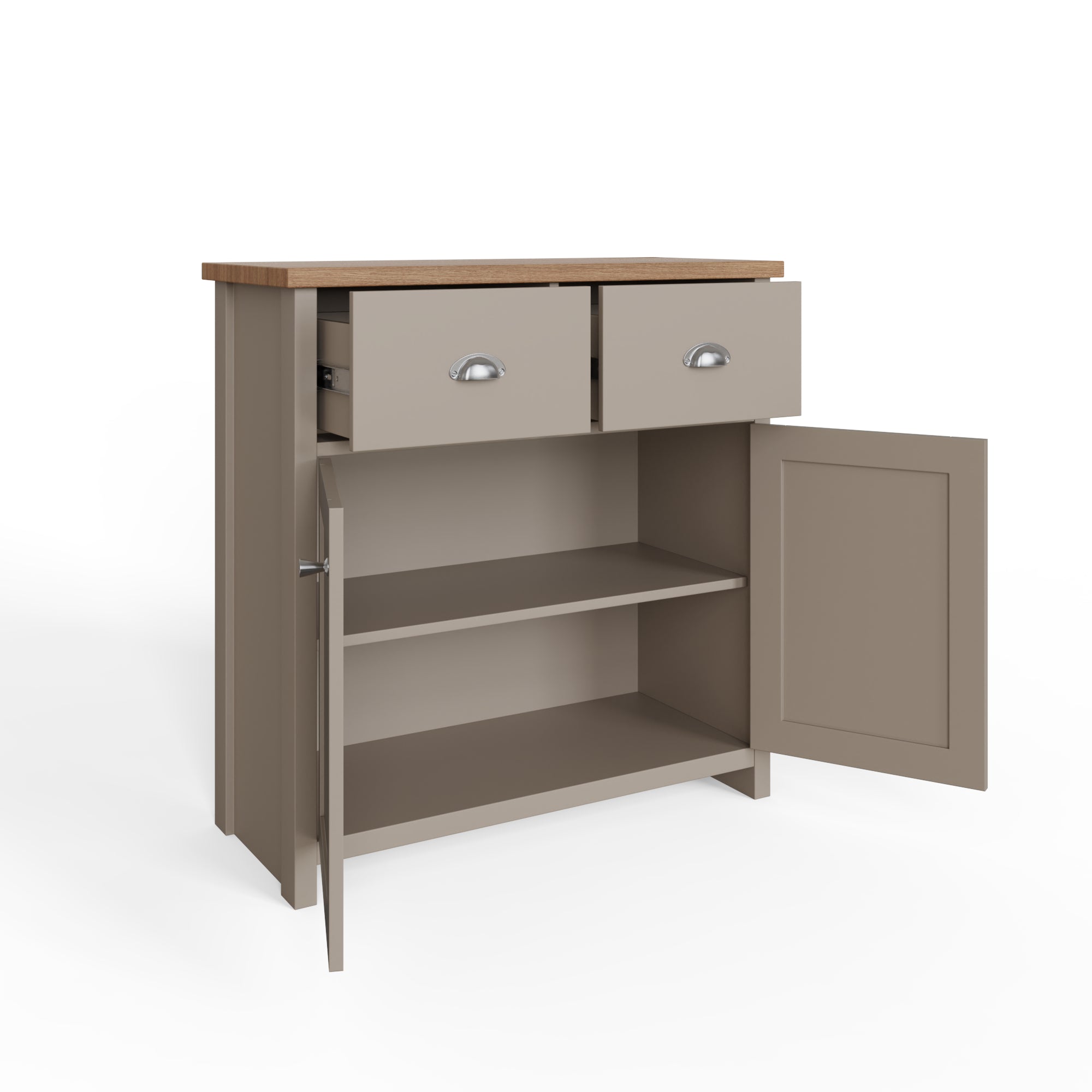 Lancaster Compact Sideboard – Grey & Oak