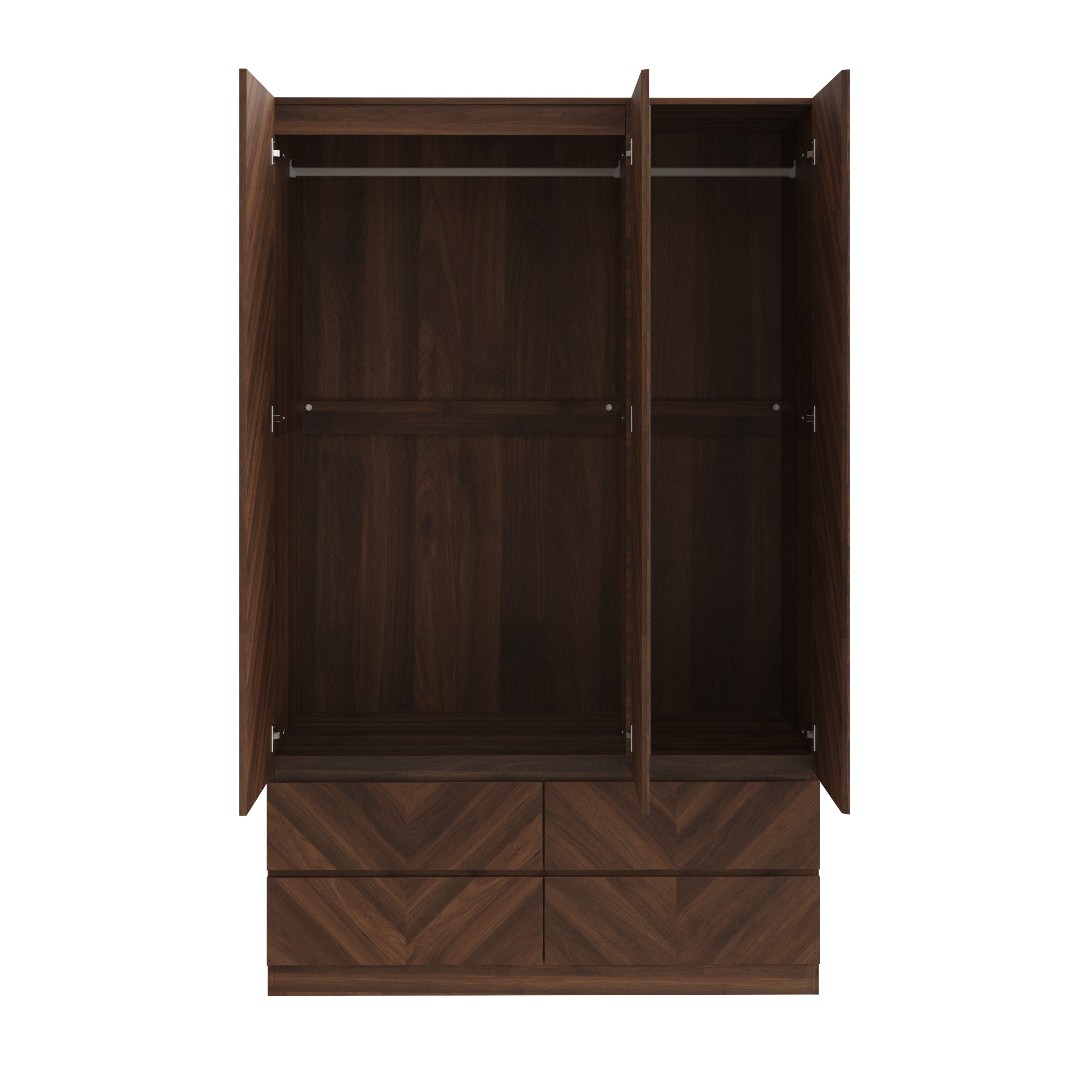 Catania 3 Door 4 Drawer Wardrobe Royal Walnut – GFW, view 4