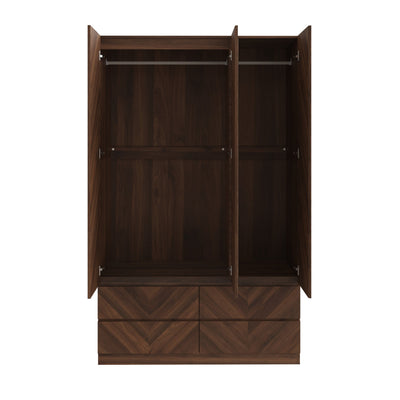 Catania 3 Door 4 Drawer Wardrobe Royal Walnut – GFW, view 4