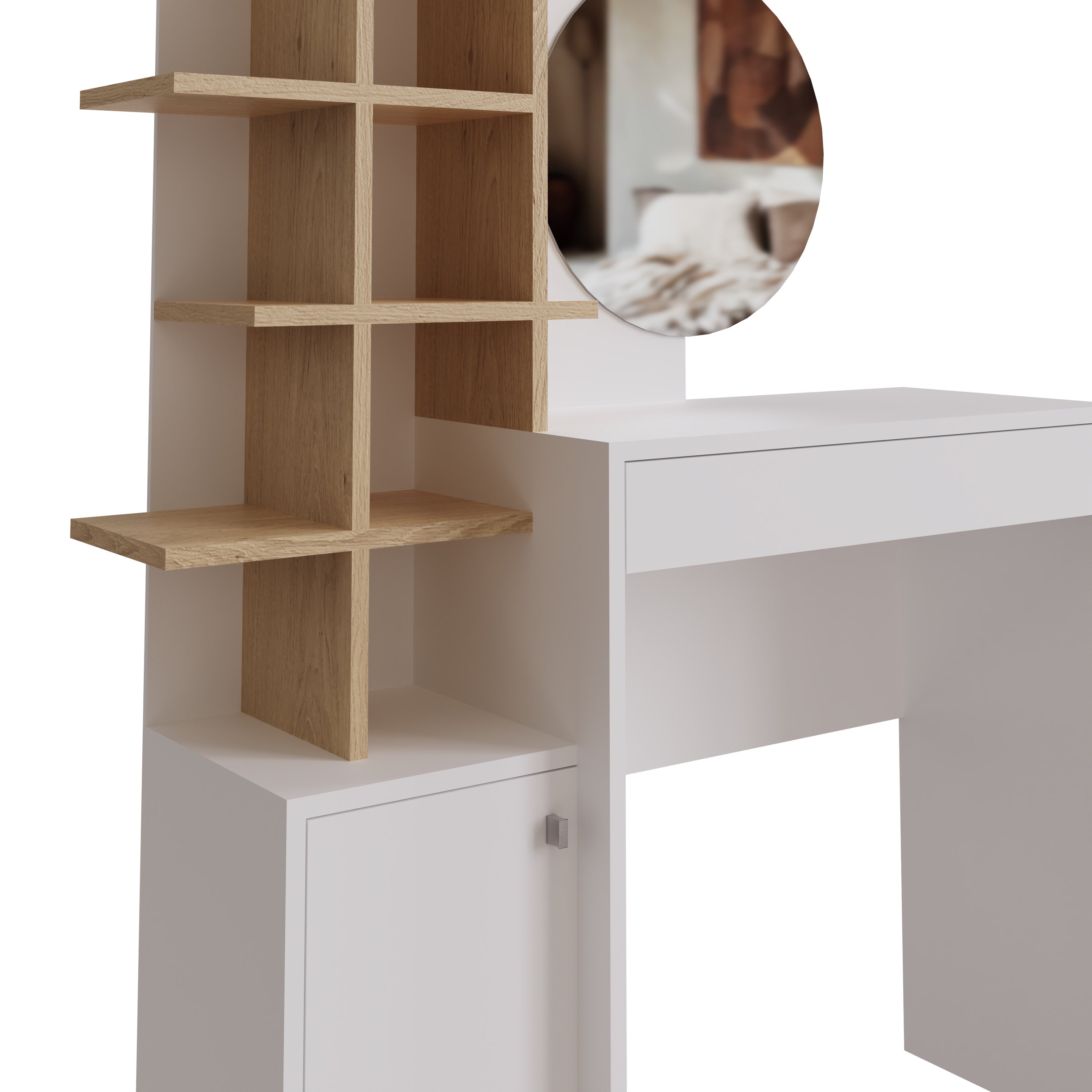 Freyja Dressing Table White/Oak – GFW, view 6