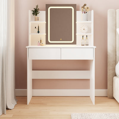 Sadie LED Dressing Table – White