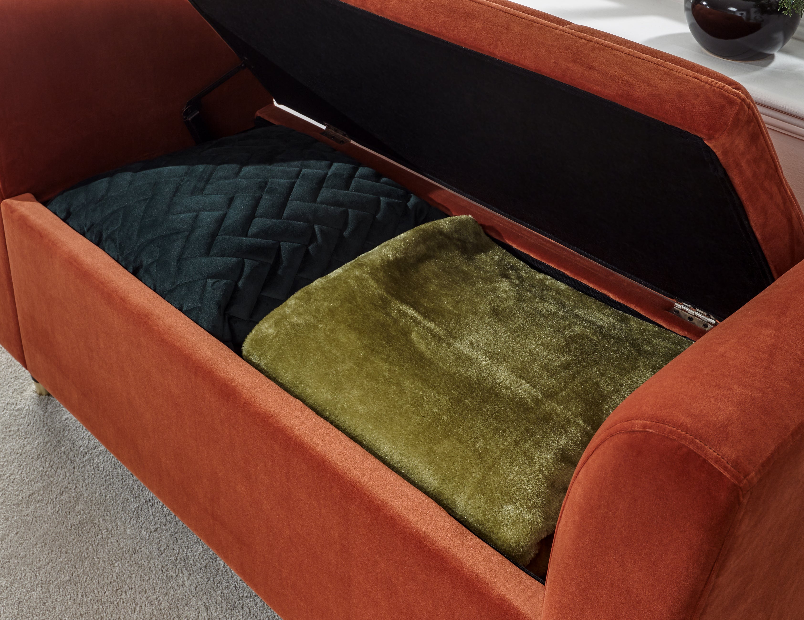 Genoa Window Seat Russet Fabric – GFW, view 8