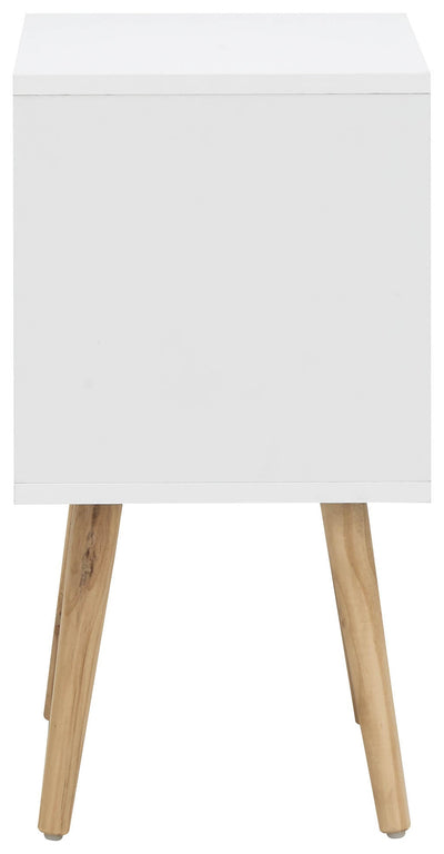 Nyborg Single 2 Drawer Bedside – White