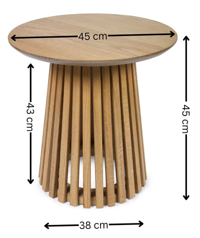 Ollie Natural Oak 45cm Round Lamp Table – Julian Bowen, view 8