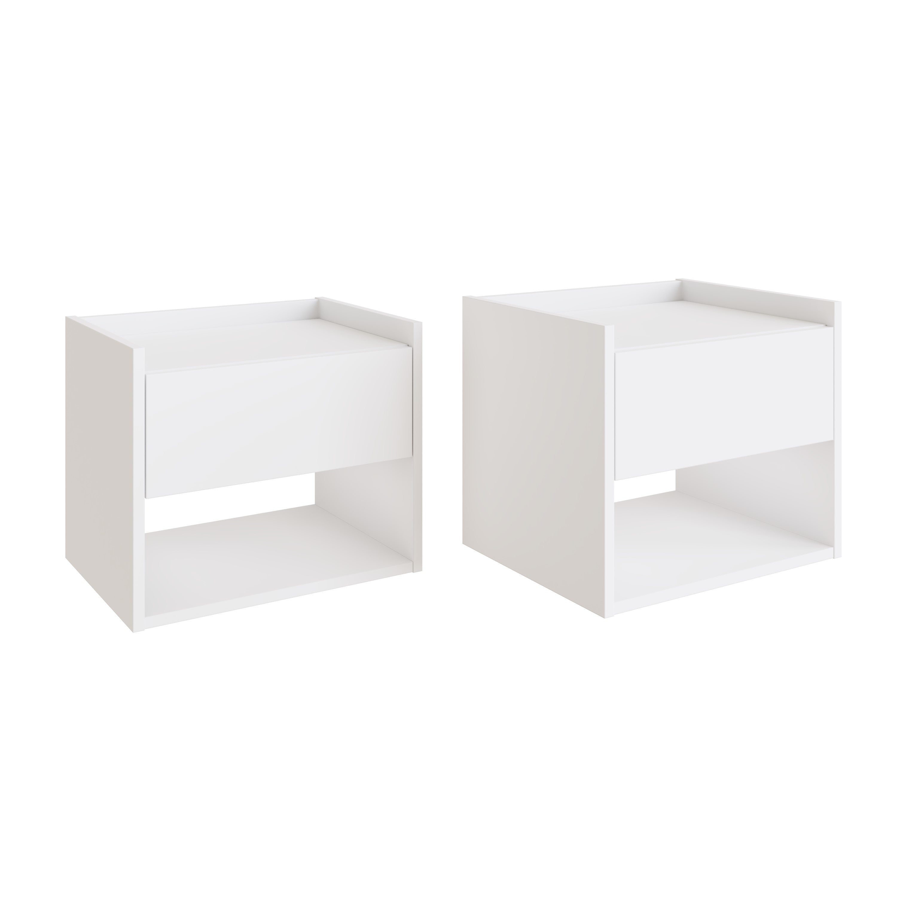 Harmony Wall Mounted Pair Of Bedside Tables White - GFW – GFW