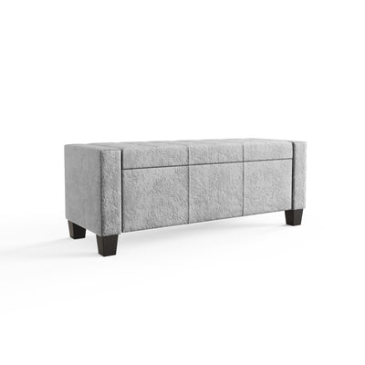Verona Ottoman Bench Grey Crushed Velvet – GFW