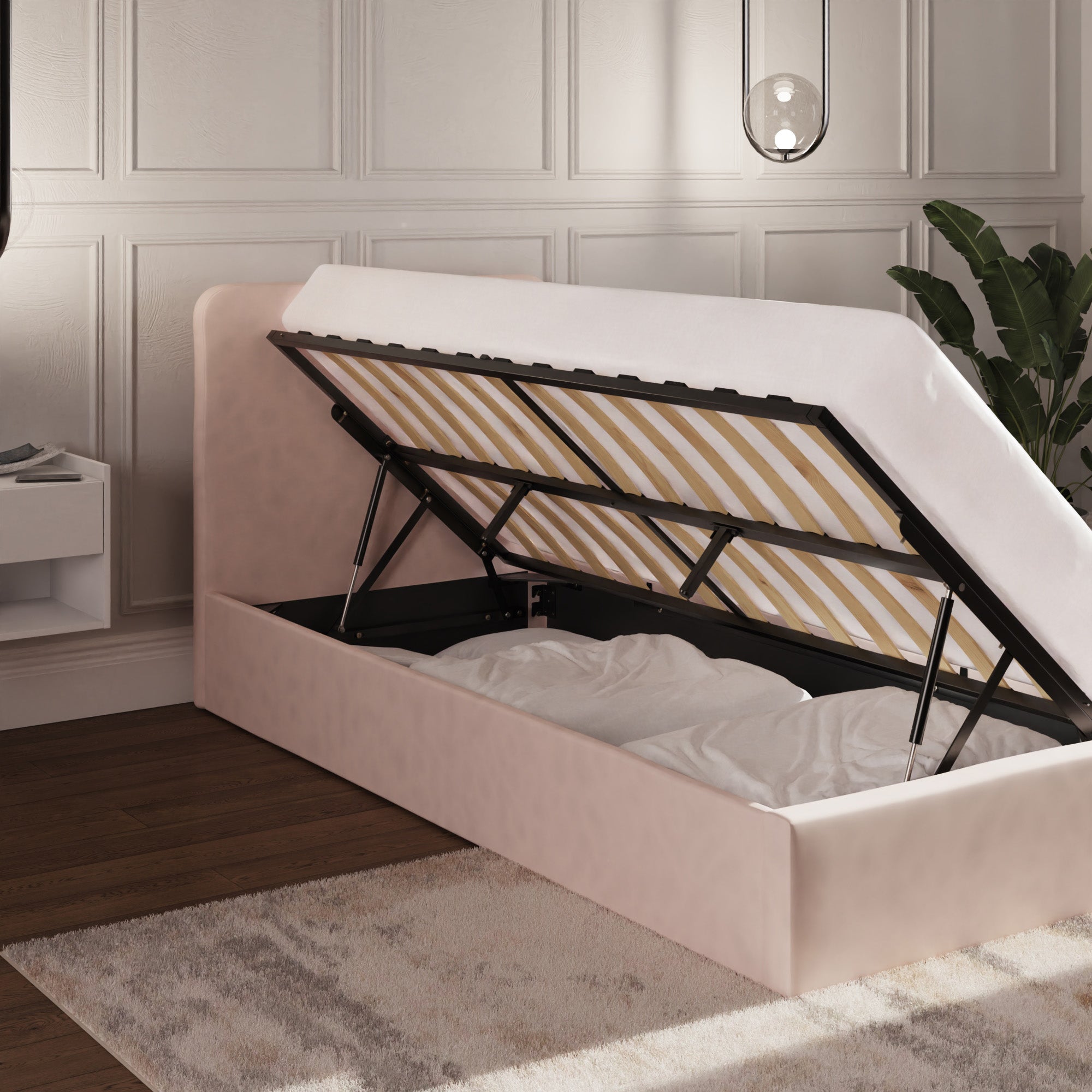 Chiswick Ottoman Bed Frame - Soft Pink – GFW, view 3