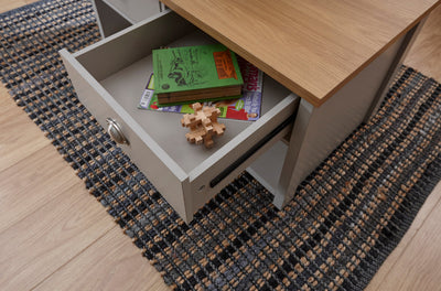 Lancaster 2 Drawer Coffee Table Grey – GFW, view 7