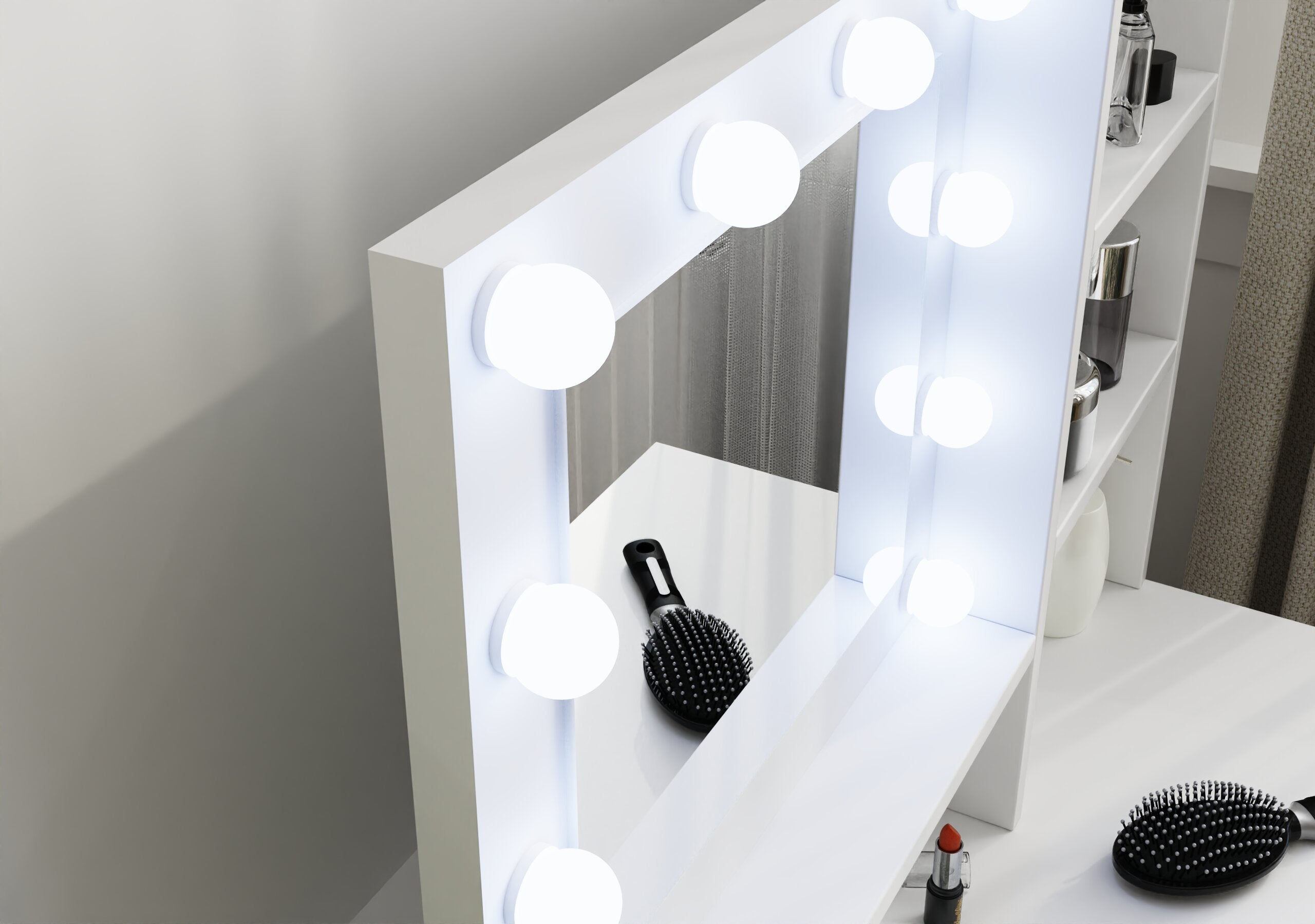 Eva Dressing Table With Stool White – GFW, view 6