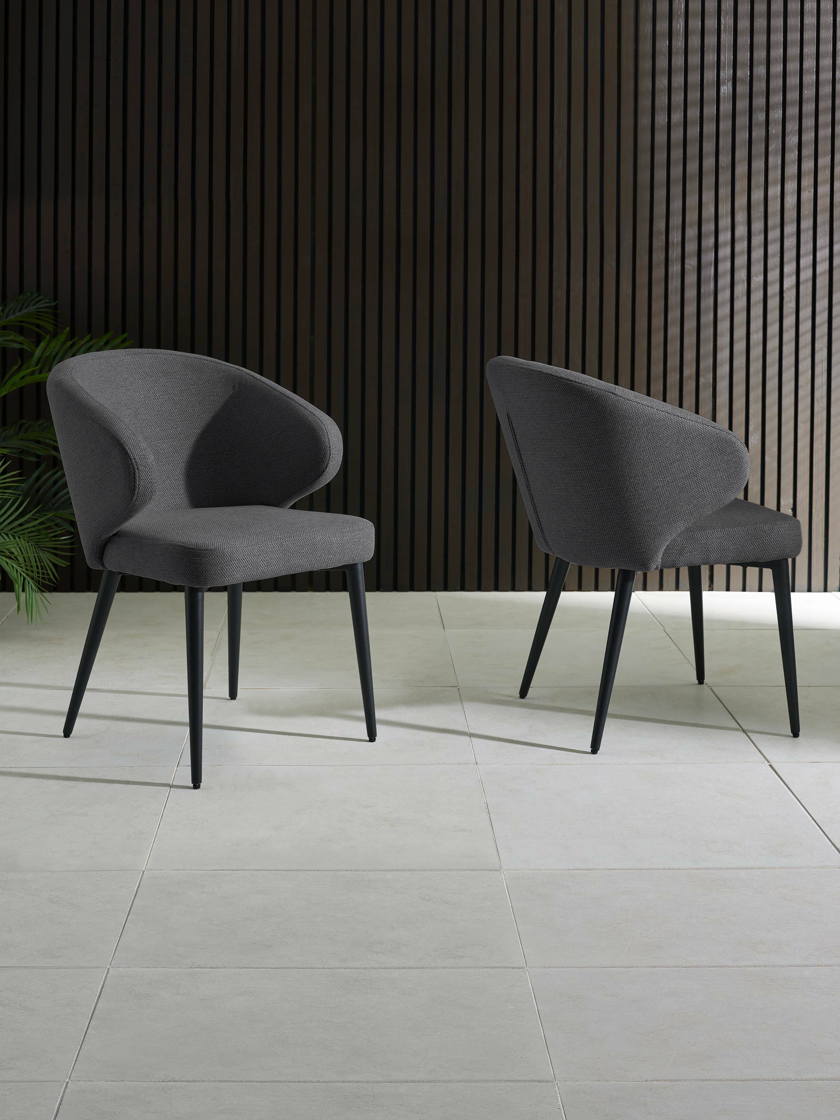 Marcus Mid Grey Fabric Dining Chairs (Set of 2) – Julian Bowen, view 2