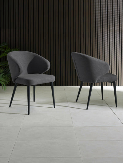 Marcus Mid Grey Fabric Dining Chairs (Set of 2) – Julian Bowen, view 2