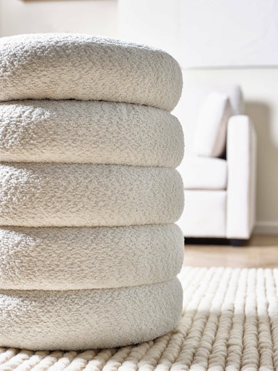 Hailey Ivory Boucle Upholstered 40cm Storage Stool – Julian Bowen, view 10
