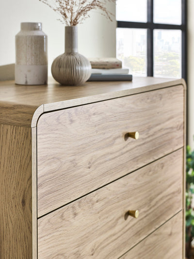Ingrid 5 Drawer Chest Oak – Julian Bowen, view 7