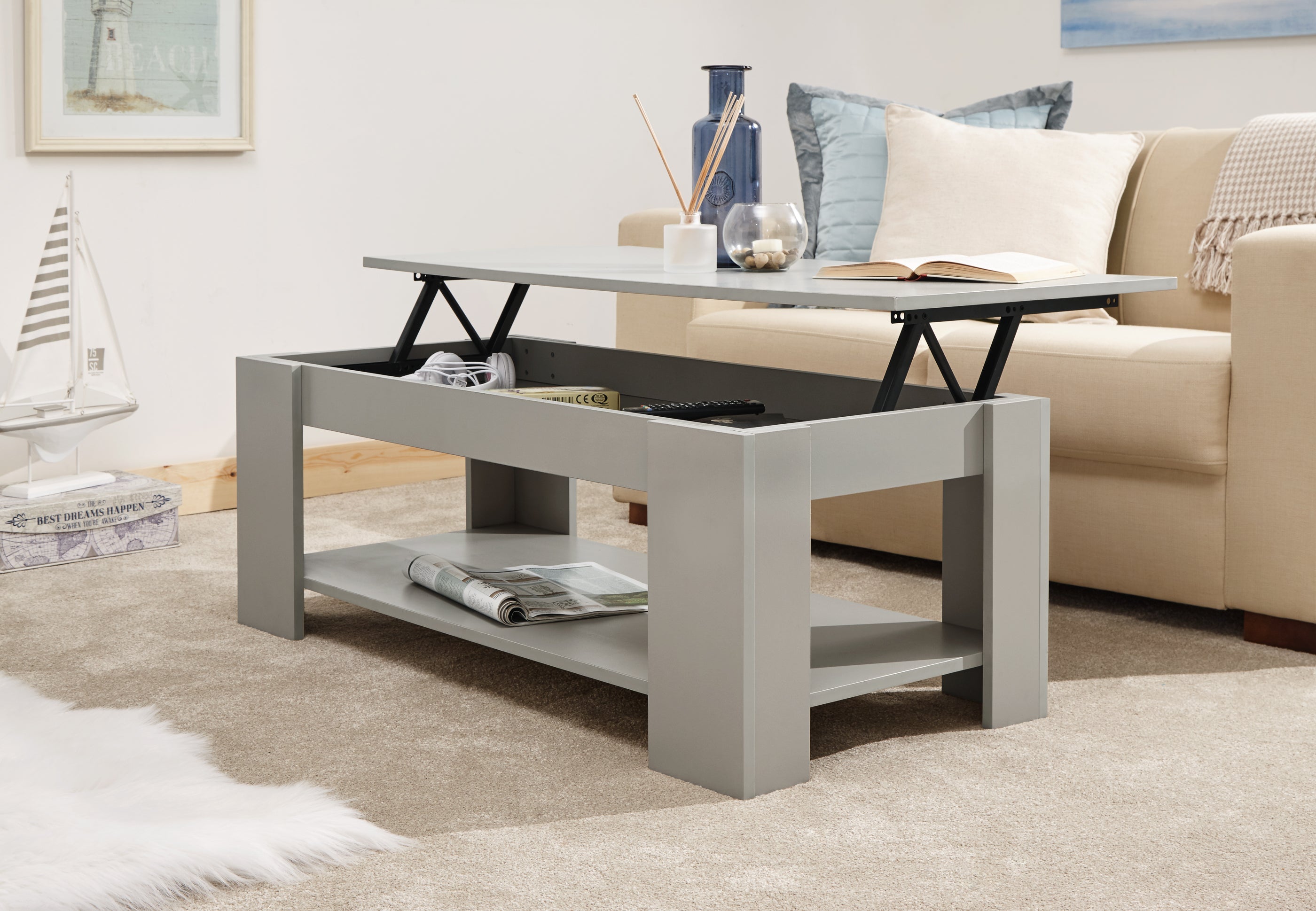 Lift Up Coffee Table – Grey
