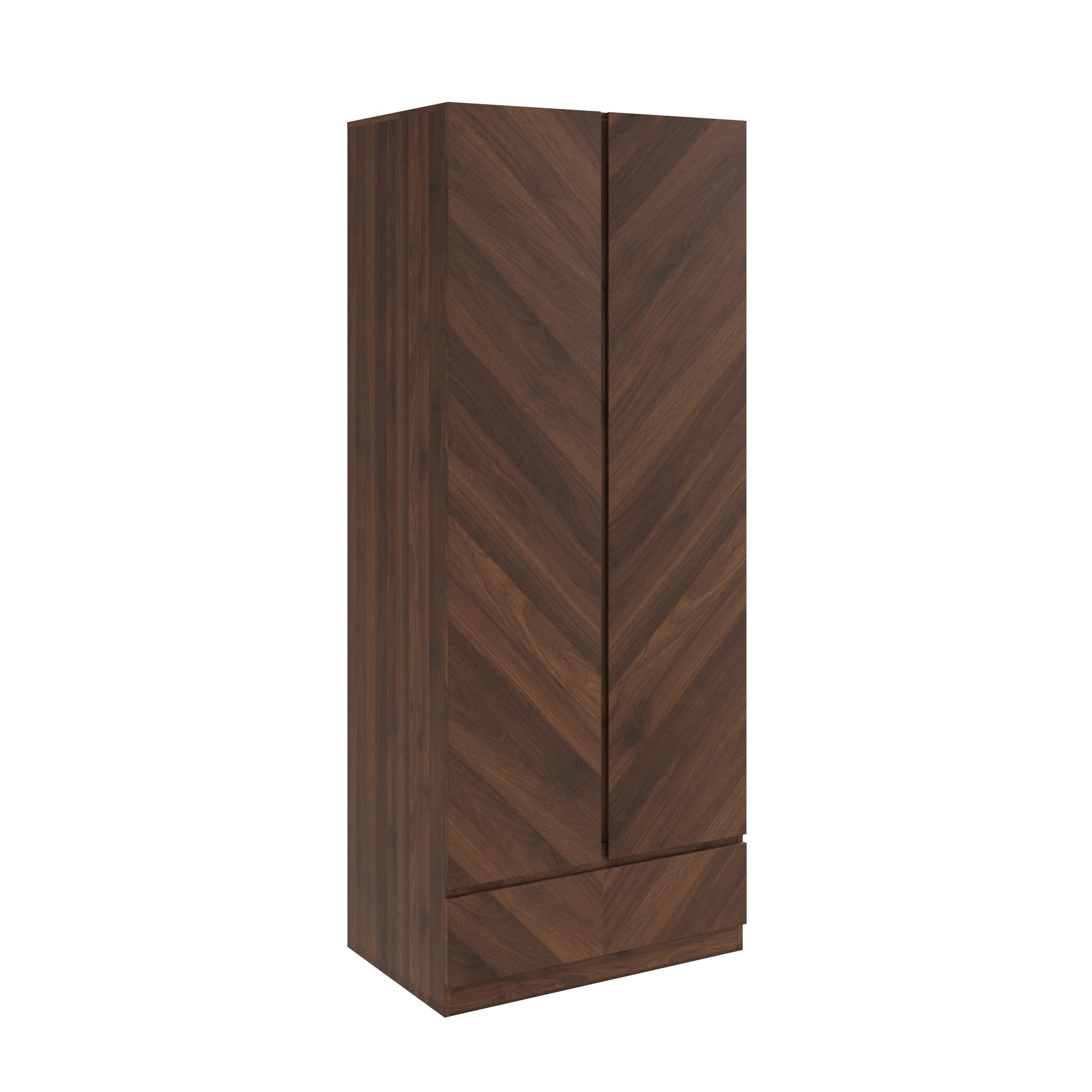 Catania 2 Door 1 Drawer Wardrobe Royal Walnut – GFW, view 5