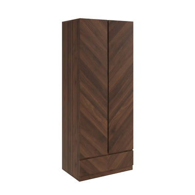 Catania 2 Door 1 Drawer Wardrobe Royal Walnut – GFW, view 5