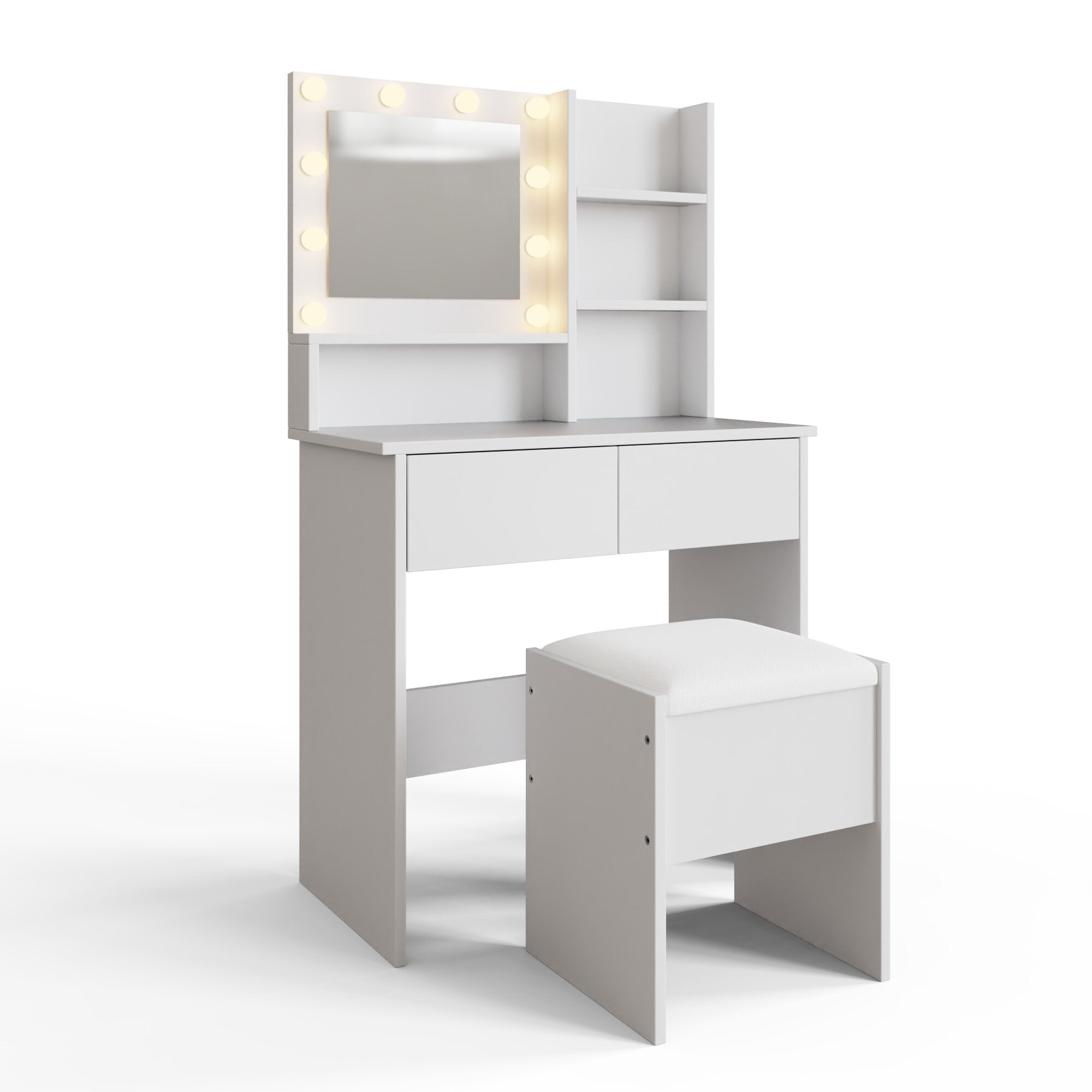 Eva Dressing Table With Stool White – GFW, view 10