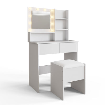 Eva Dressing Table With Stool White – GFW, view 10