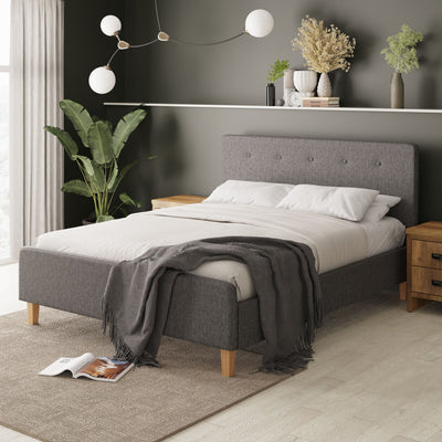Ashbourne Fabric Upholstered Bed Grey – GFW, view 34