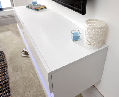 Galicia 120Cm Wall TV Unit With Led White – GFW, view 3