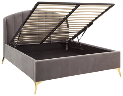 Pettine End Lift Ottoman Bed - Grey & Gold – GFW, view 12
