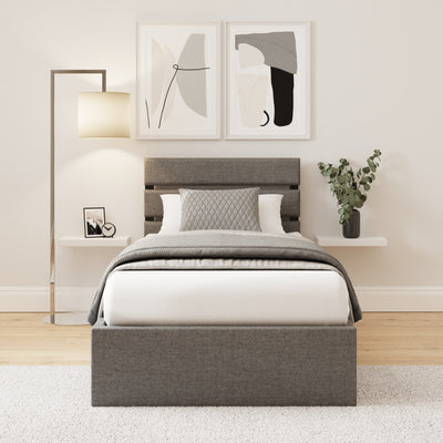Hudson 90cm End Lift Ottoman Bed – Grey