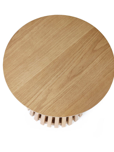 Ollie Natural Oak 45cm Round Lamp Table – Julian Bowen, view 5