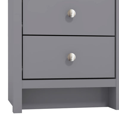 Arianna 3 Drawer Bedside Table – Cool Grey