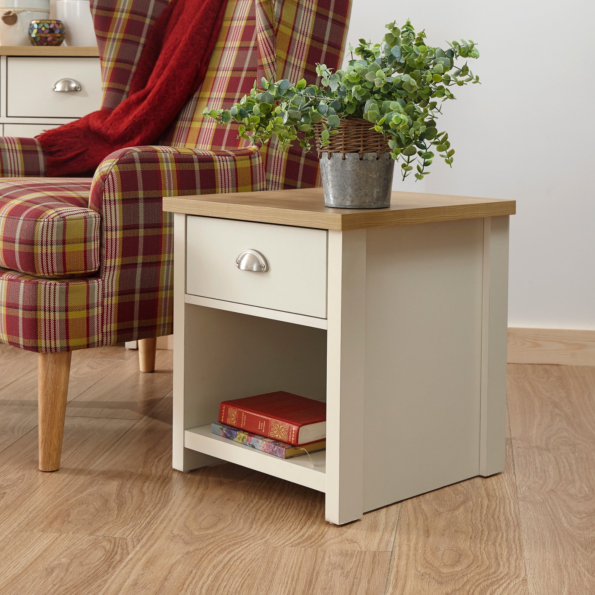 Lancaster Lamp Table Cream – GFW, view 2