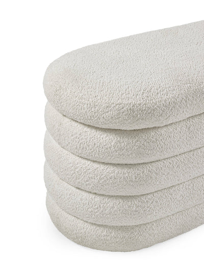 Hailey Ivory Boucle Upholstered Ottoman Storage Bench – Julian Bowen, view 9