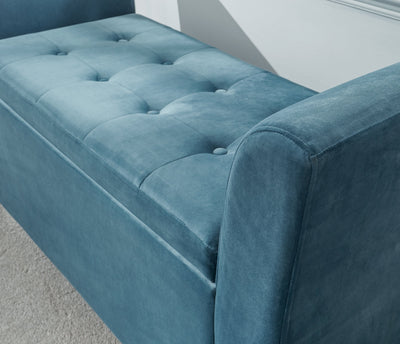 Genoa Window Seat Teal Fabric – GFW, view 6