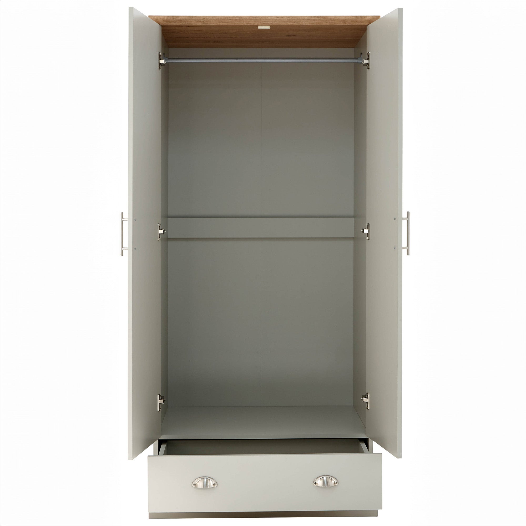 Kendal 2 Door 1 Drawer Wardrobe Grey – GFW, view 4