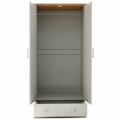 Kendal 2 Door 1 Drawer Wardrobe Grey – GFW, view 4