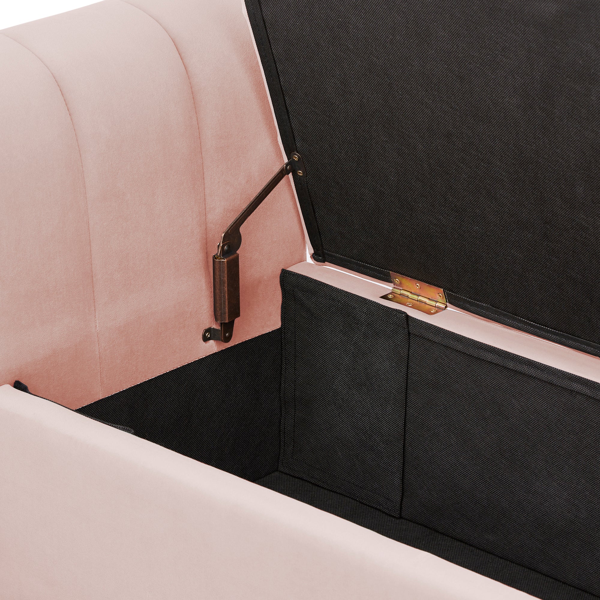 Pettine Ottoman Storage Bench Blush Pink – GFW, view 6