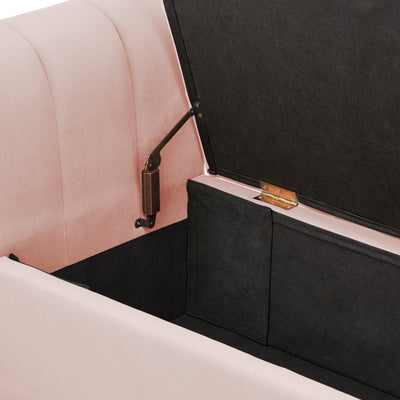 Pettine Ottoman Storage Bench Blush Pink – GFW, view 6