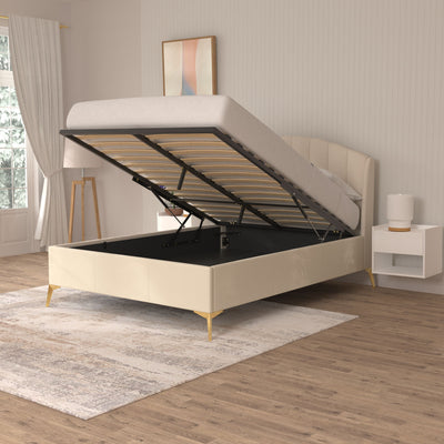 Pettine End Lift Ottoman Bed - Natural – GFW, view 3